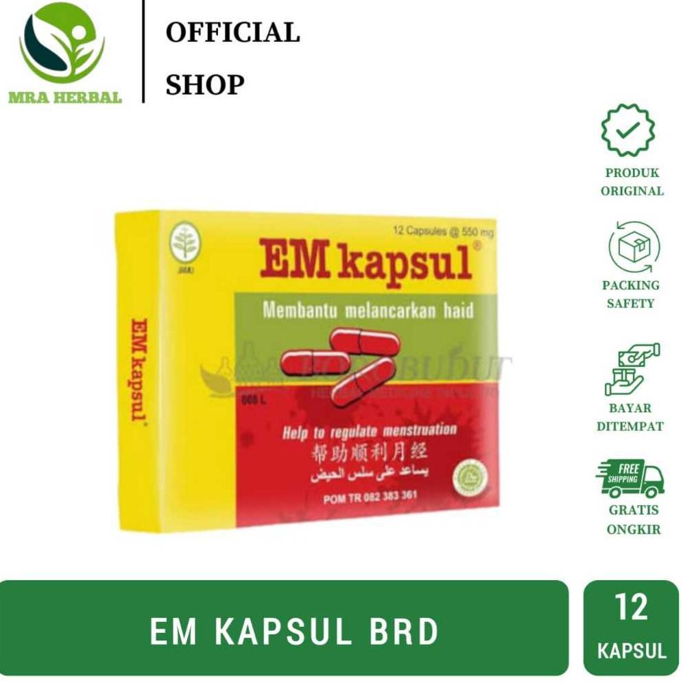 (Terbaru) EM Kapsul | EM Capsule | Kapsul Pelancar Haid | EM Kapsul Borobudur - 12 Kapsul (Terlaris)