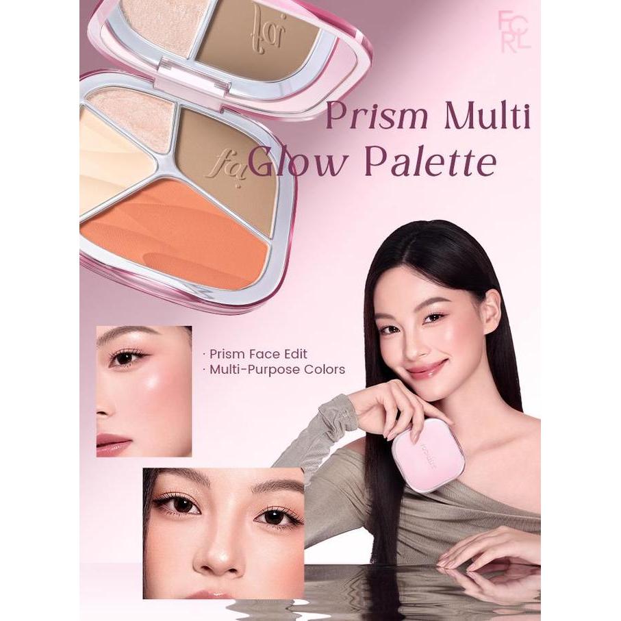 Juilooshophs - FOCALLURE Prism Multi Glow Palette Highlighter & Contour & Blush Multi-Use