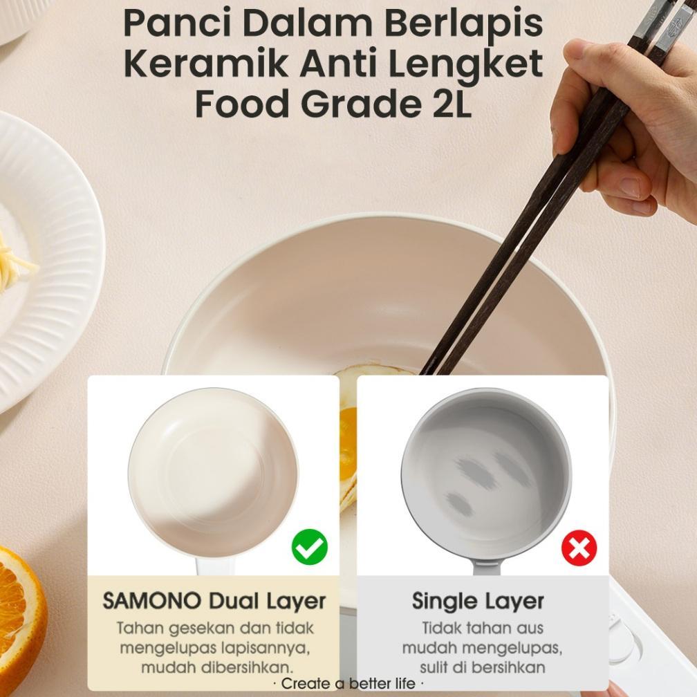 TERBARU SAMONO PANCI LISTRIK 2L ANTI LENGKET ALAT DAPUR ALAT MASAK ALAT MASAK LISTRIK PANCI MPASI BA