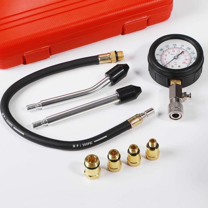 Sale Tester Kompresi Silinder Lengkap - Kit Diagnosa Mesin Bensin Dengan 4 Adaptor Berbeda, Akurat U