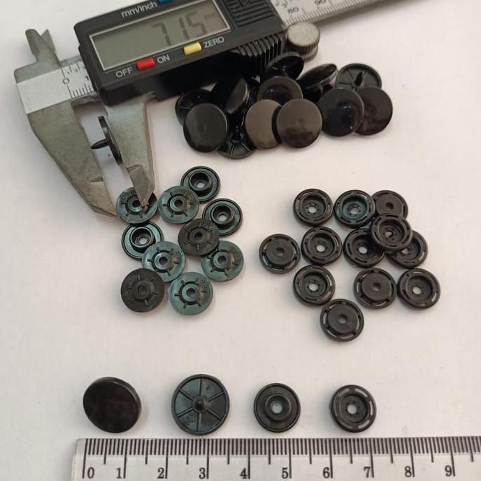 Dandimstoree - Kancing Cetet Plastik 15Mm / Kancing Cetet Plastik 1515 Hitam / 5Gross