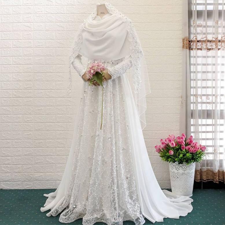 Free Ongkir Gaun Pengantin / Gaun Akad / Gaun Muslimah / Gaun Pernikahan / Gaun Jumbo / Gaun Kecil