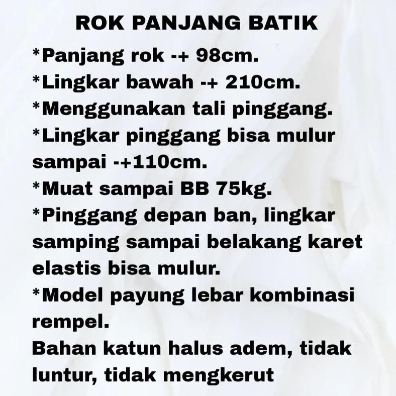 BestPromo Rok Batik Panjang / Rok Batik Wanita Muslim / Rok Batik Katun