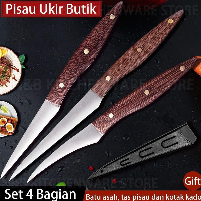 Pisau Ukir Buah / Pisau Garnish / Pisau 1 Set Isi 4/Cod