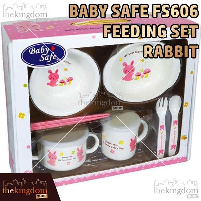 Baby Safe FS606 Feeding Meal Set Rabbit Perlengkapan Tempat Alat Makan Minum Anak Bayi