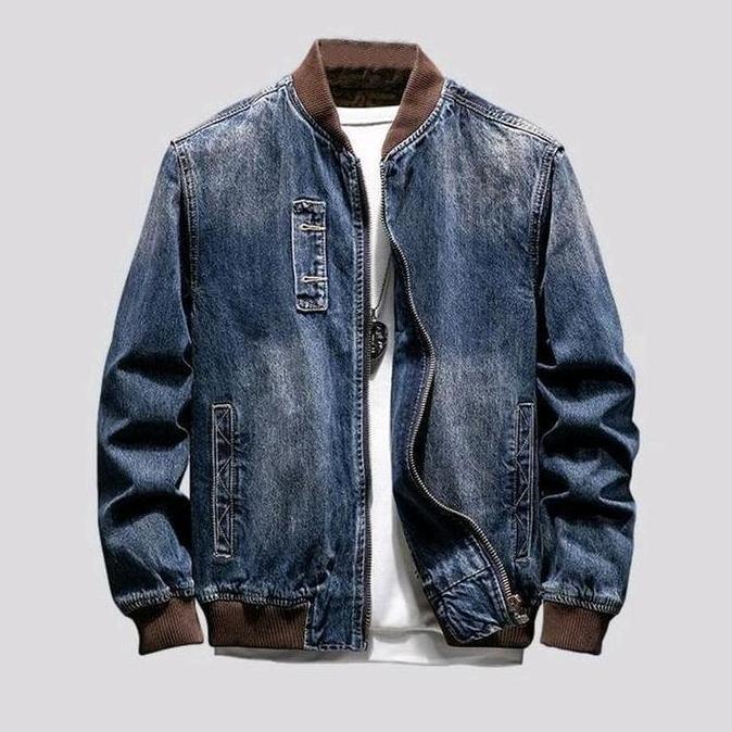 Mild.stander - JAKET JEANS PRIA DENIM JEANS MODEL BOOMBER BIOWOS RESELETING POLOSAN KASUAL UNISEX SA