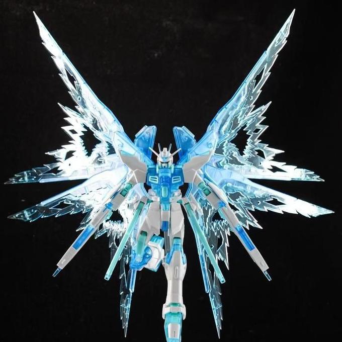 jozzymary - gaoke 201 hg 1/144 strike freedom revive fighter clear blue model kit