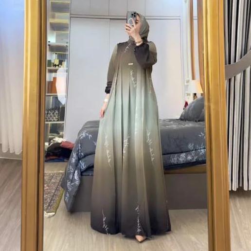 RECOMMENDED Maharanie - Wenda Gamis Set Hijab Ceruty Full Furing Wanita Free Hijab Kekinian Terbaru