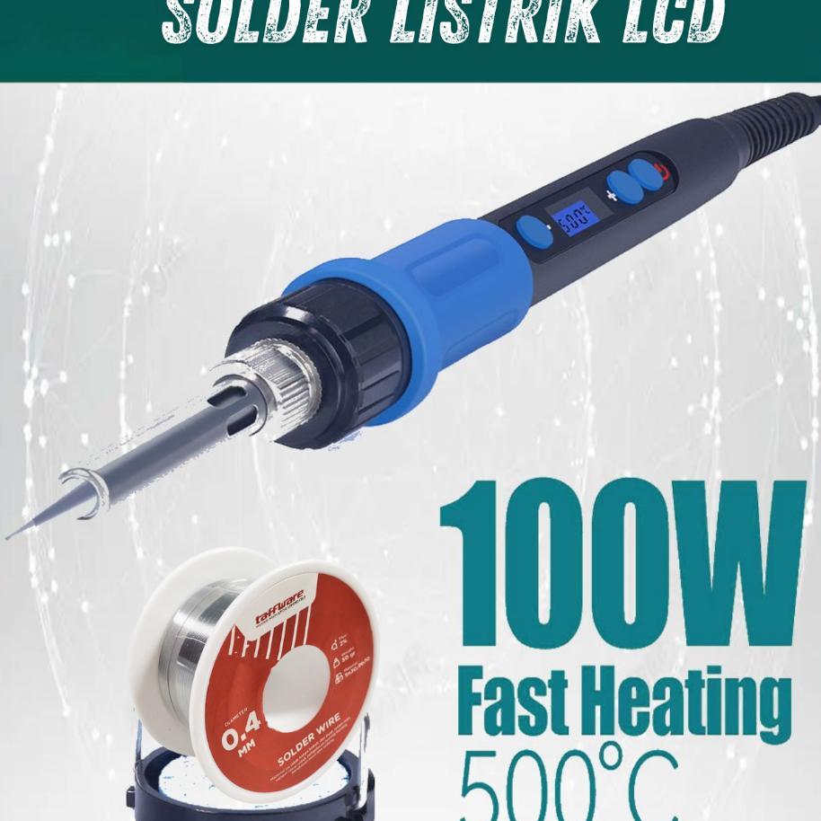 Mall Diye Solder Listrik Digital Lcd + Timah Set Lengkap 100 Watt Adjustable Temperature L10