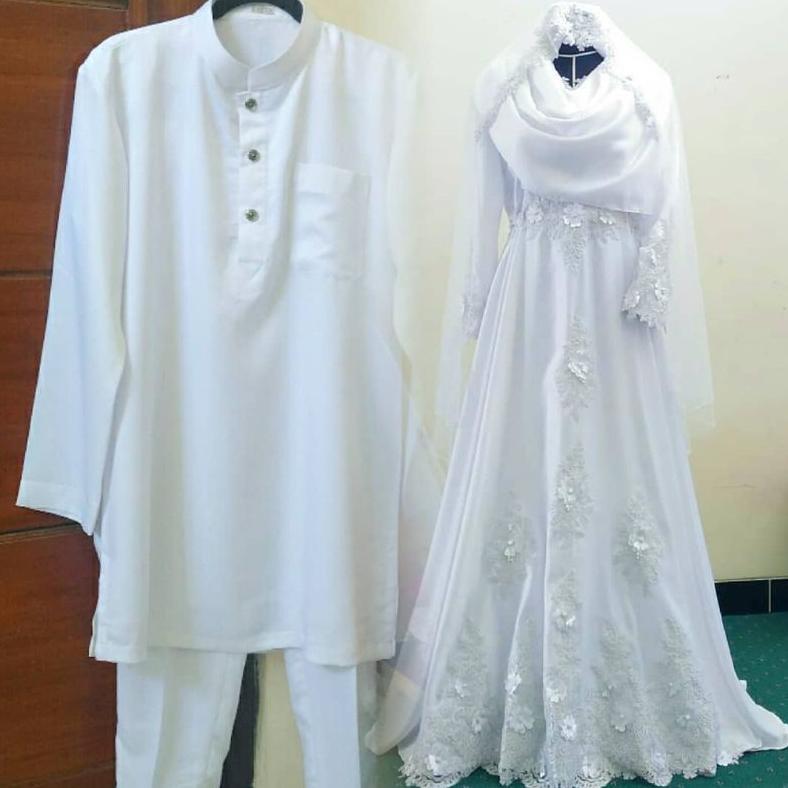 Free Ongkir Gaun Pengantin Syar'I Set Couple Cocok Untuk Akad