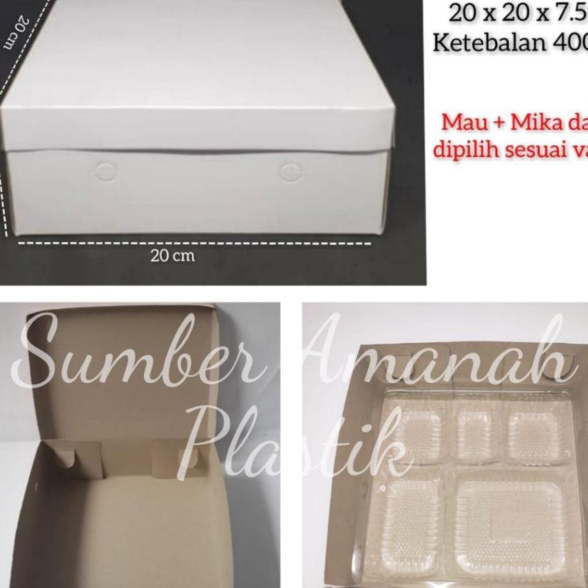 Dus | Box 400Gsm | Kotak Nasi Kue Makanan 20X20 Polos 20 X 20 Mickey Per 25Pcs