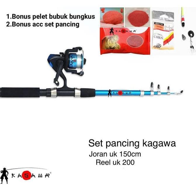 Paket Joran Pancing Antena Carbon Kagawa Antena Lengkap Pelet Tegek Reel Pancing Putar Rill