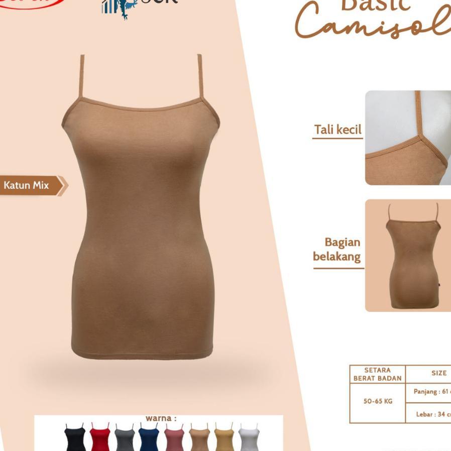Camisol Tanktop Wanita Sorex 3322 - Atasan Singlet / Tanktop Wanita Panjang Dengan Tali Kecil