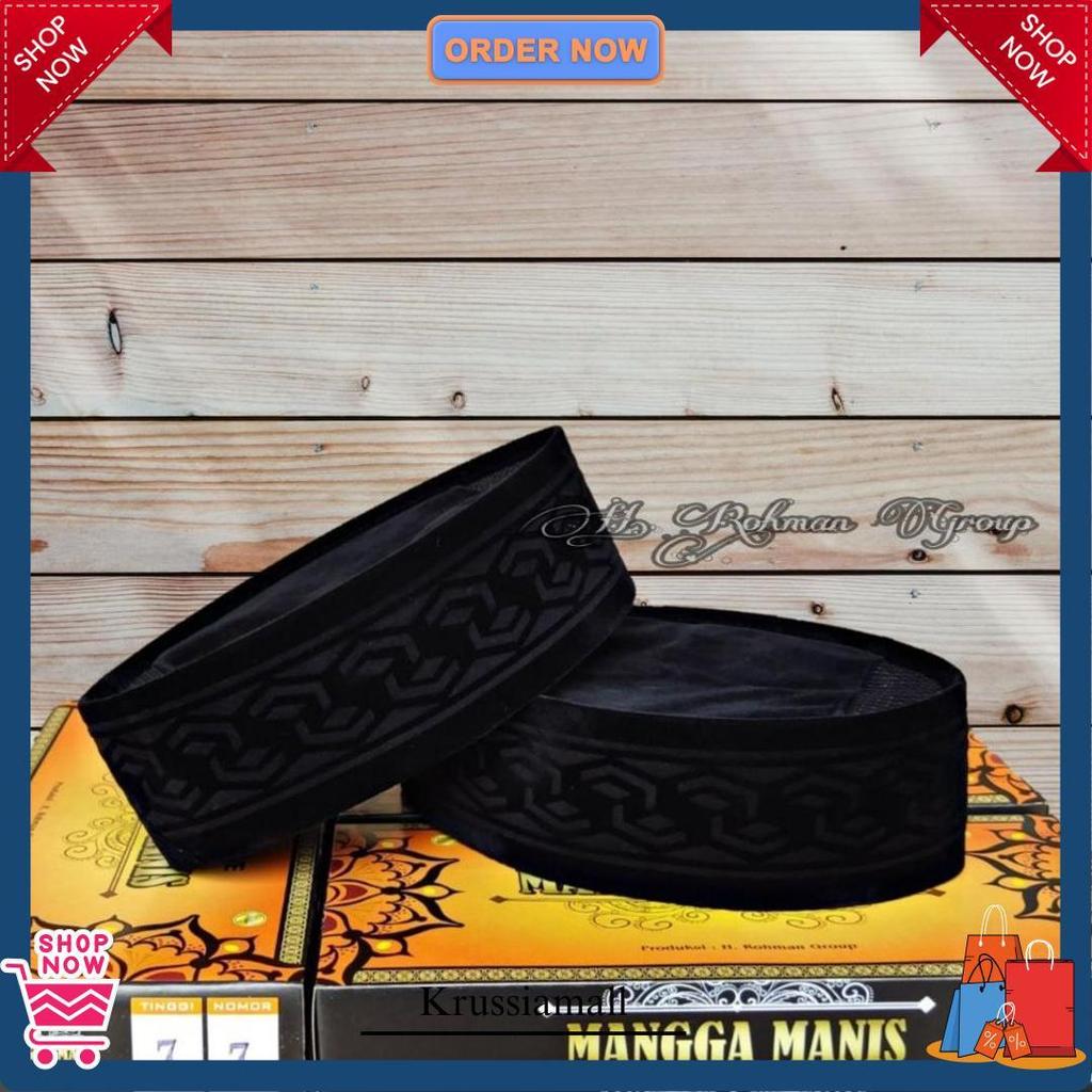 Peci Hitam Motif Soga Laser Tinggi 7Cm 8Cm 9Cm Songkok Hitam Motif Soga Laser Bahan Lembut Premium S