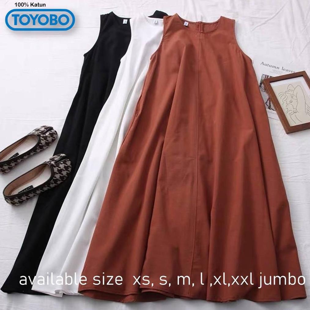 Berkualitas Inner / Dress / Gamis / Tanpa Lengan / Bumil / Jumbo Size Xs-Xxl