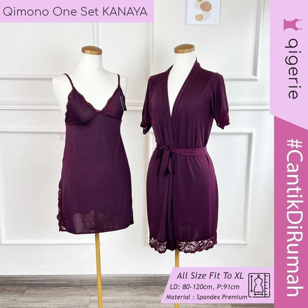 NEW QIGERIE QINA | BAJU TIDUR SEXY KIMONO |  ONE SET KIMONO LINGERIE | DASTER KEKINIAN