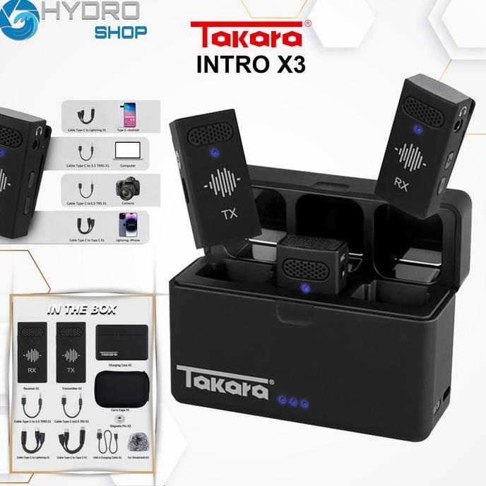 TERLARIS TAKARA INTRO X3 DITAL WIRELESS MIC MICROPHONE WITH CHARGING CASE / TAKARA INTRO X 3