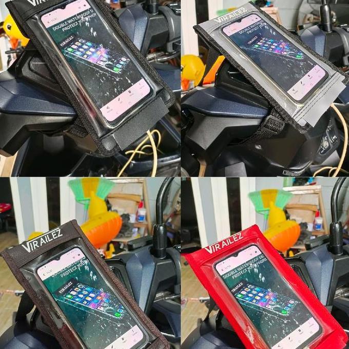 CARACAV HOLDER HP OJEK ONLINE HOLDER MOTOR BAHAN KULIT SINTETIS