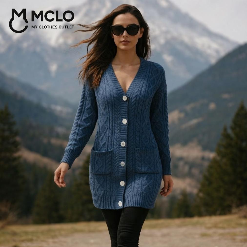 Flash Sale Outer Rajut Panjang Wanita-Cardigan Rajut Tebal (Best Seller)