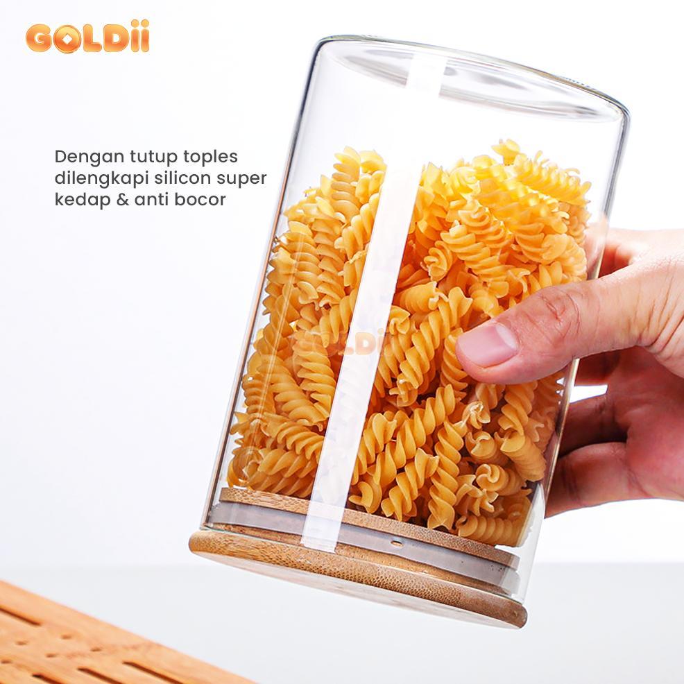 New Product Goldii - Toples Aesthetic Kaca Kedap Udara Anti Mlempem 1 Set 4 Pcs Toples Bumbu Toples 