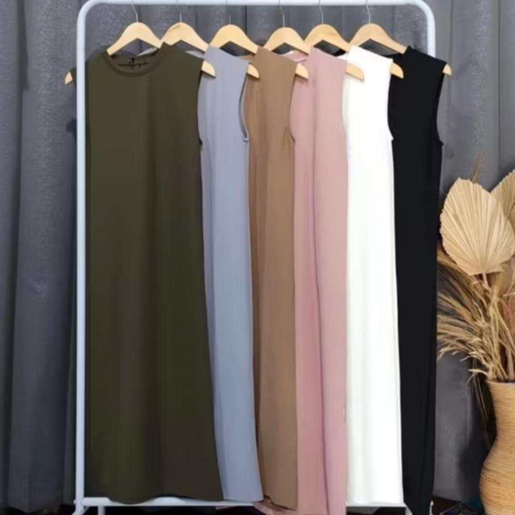 Flash Sale Inner Dress Knit Bumil Dan Busui Knit Rajut Tanpa Lengan Resleting Korean Style