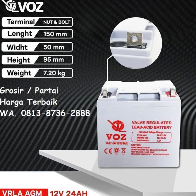 Battery Kering Voz 12V 24Ah Accu Aki baterai Kering Vrla 12v 24Ah