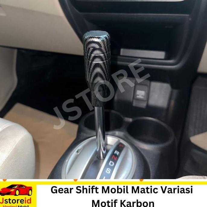 KNOB PERSNELING / GEAR SHIFT / TUAS GIGI MOBIL MATIC MOTIF KARBON UNIVERSAL TERMURAH