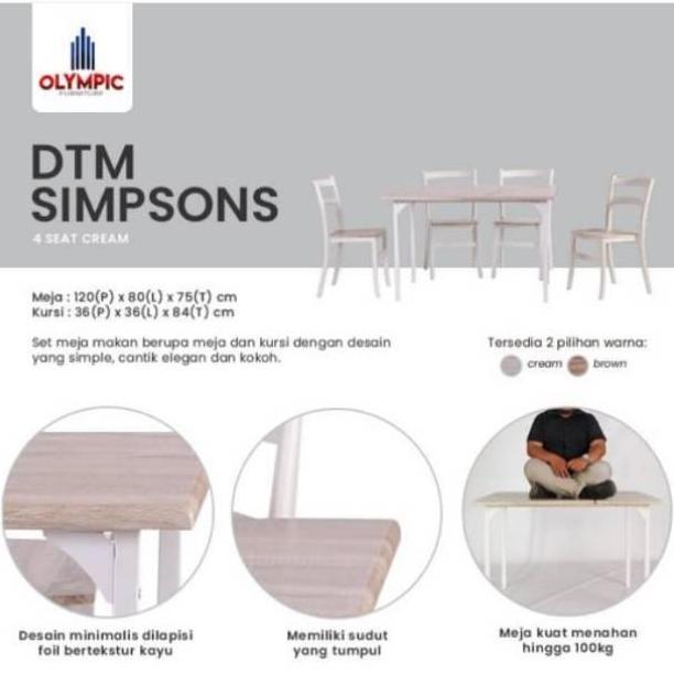 DTM Simpson 4S Set Meja Makan Olympic 4 Kursi