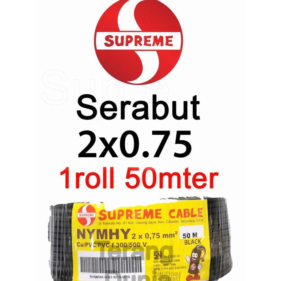 NEW KABEL NYMHY 2X0.75 SUPREME KABEL SERABUT 2X0.75 SUPREME ROL NYMHY 2X0.75 SUPREME 2X0.75 KABEL 2X