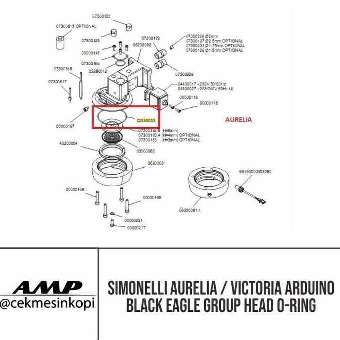 TERLARIS SIMONELLI AURELIA / VICTORIA ARDUINO BLACK EAGLE GROUP HEAD O-RING