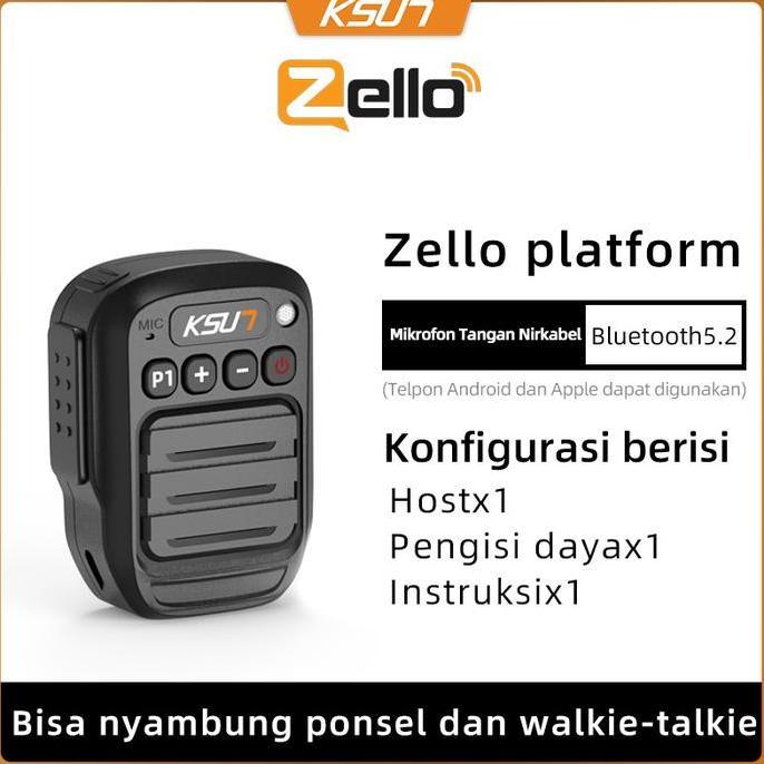 TERLARIS KSUN B60 BLUETOOTH MICROPHONE PTT WALKIE TALKIE PORTABLE MINI SPEAKER WIRELESS ANDROID IOS 