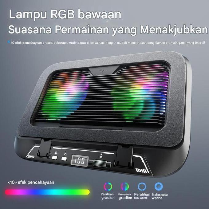 INKAC Llano V21 Pendingin Laptop Kipas Ganda Gaming Cooling Pad Kipas With Phone Holder Silent Fan W