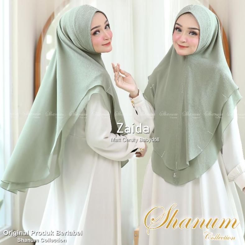 TERLARIS Jilbab syari ZAIDA Khimar 2 layer Jumbo Jilbab Syari Kerudung Jumbo ceruty babydoll