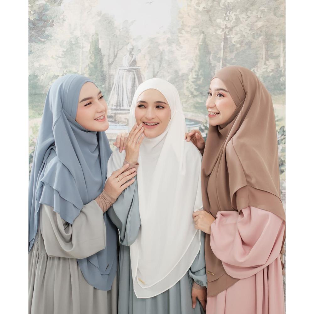 Premium Jilbab Instan Hijab Syari Khimar Ceruti Babydoll Premium French Khimar Syar'I Siti Aisyah Ca
