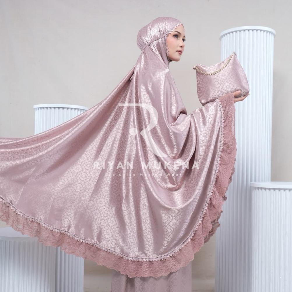BEST SELLER MUKENA ARMANI SILK AYUNDA DEWASA JUMBO 2IN1 RENDA BY RIYAN MUKENA