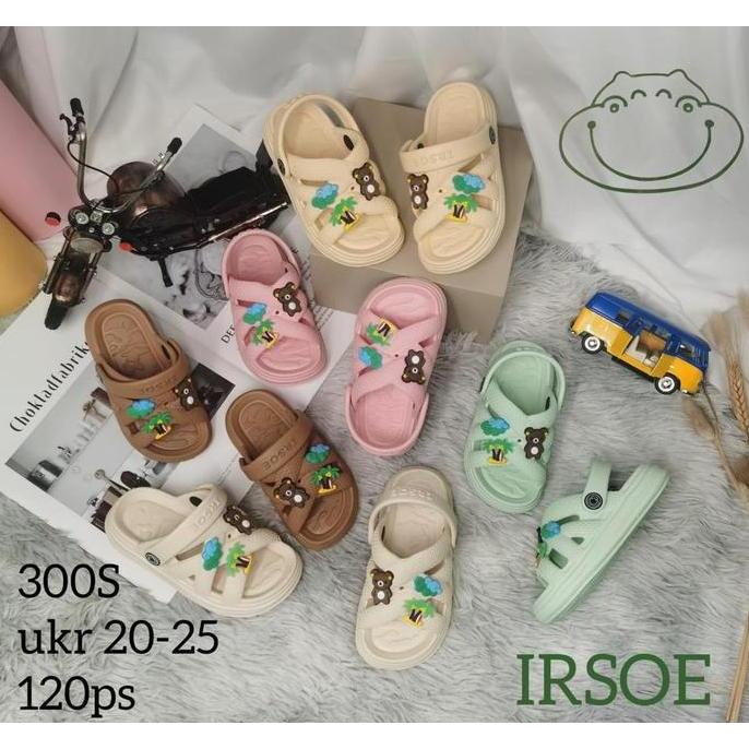 Ir-300S Sandal Anak Selop Anak Perempuan Tali Belakang Tempel Mainan Merek Irsoe Ukuran 20-25 Allsho
