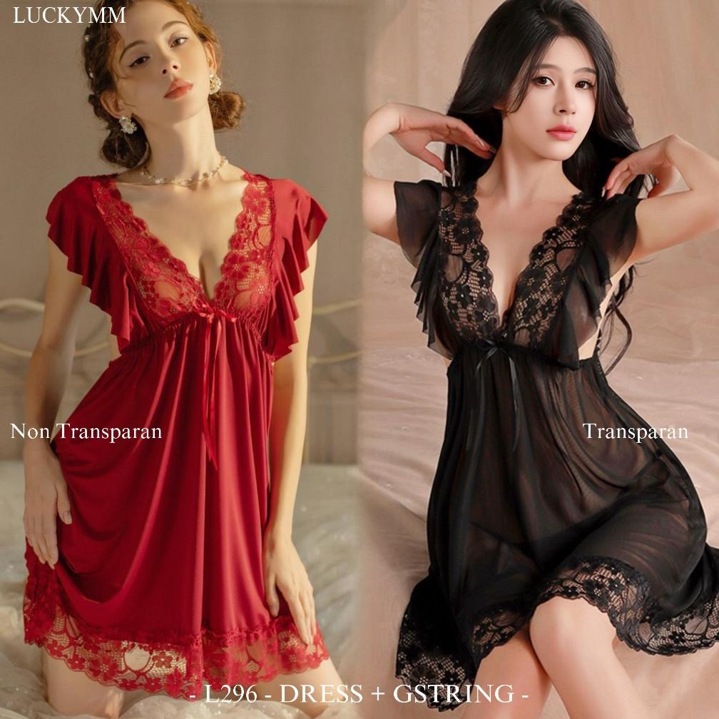 Terlaris Sexy Lingerie Dress Transparan Baju Tidur Sexy Lingerie Wanita Bigsize Fit M-Xxl / Lingerie