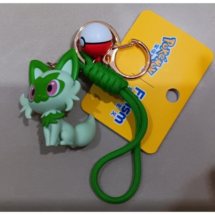 Nintendo Pokemon Gantungan Kunci Keychain Funism ORI With Strap & Pokeball - SPRIGATITO