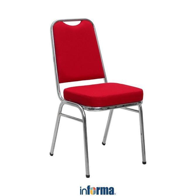 Informa Lion Kursi Banquet Fabric - Merah Kursi Pesta Kursi Susun Tempat Duduk Bangku Acara Perlengk