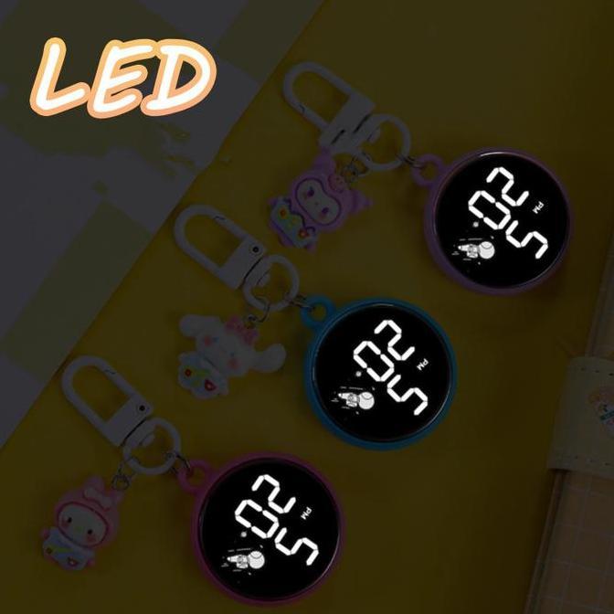 VinnatsuJam Led Digital Anak/Jam Anak Led Remaja/Jam Karakter Kunci Gantungan/Led Keychain/Jam Tanga