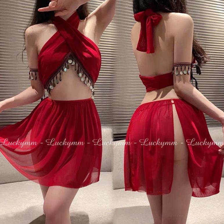 Tahan Lama Luckymm Lingerie Sexy Baju Tidur Sexy Wanita / Lingerie Cosplay Sexy Baju Dinas Malam Lin