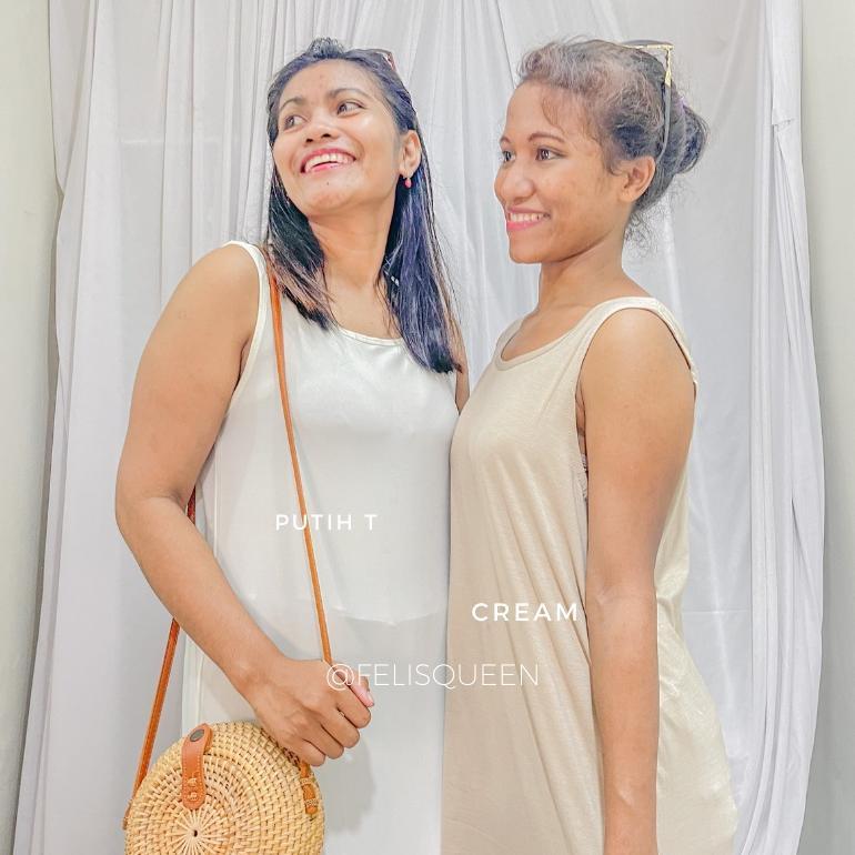 Cuci Gudang !!! Inner Dress Span Panjang Tanpa Lengan/ Long Dress Wanita/Inner Dress Polos /Inner Dr