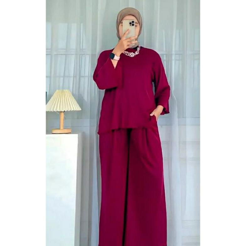 Grade Ori Set Knit Rib Premium/Setelan Wanita Knit/Setcel Wanita/Loren One Set