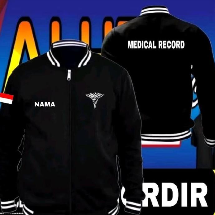 ready stok jaket bordir medical record Jaket medical record Jaket kerja medical record Jaket seragam