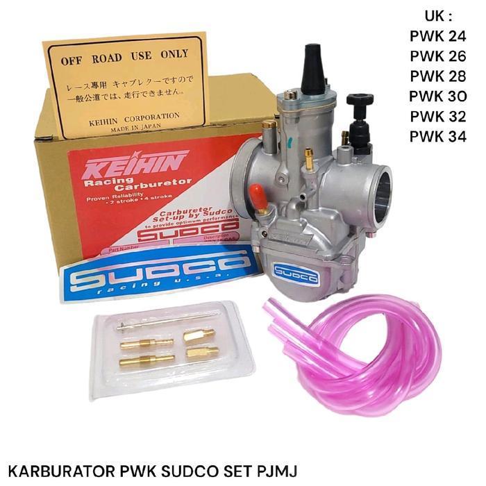 Karburator Sudco Keihin Pwk 24-26-28-30-32-34 Karbu Full Set Japan Qas Free Pilot Jet Main Jet Motor