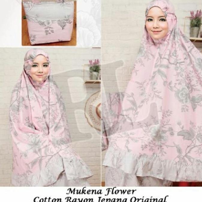 Mukena Katun Jepang Flower Pink Rh