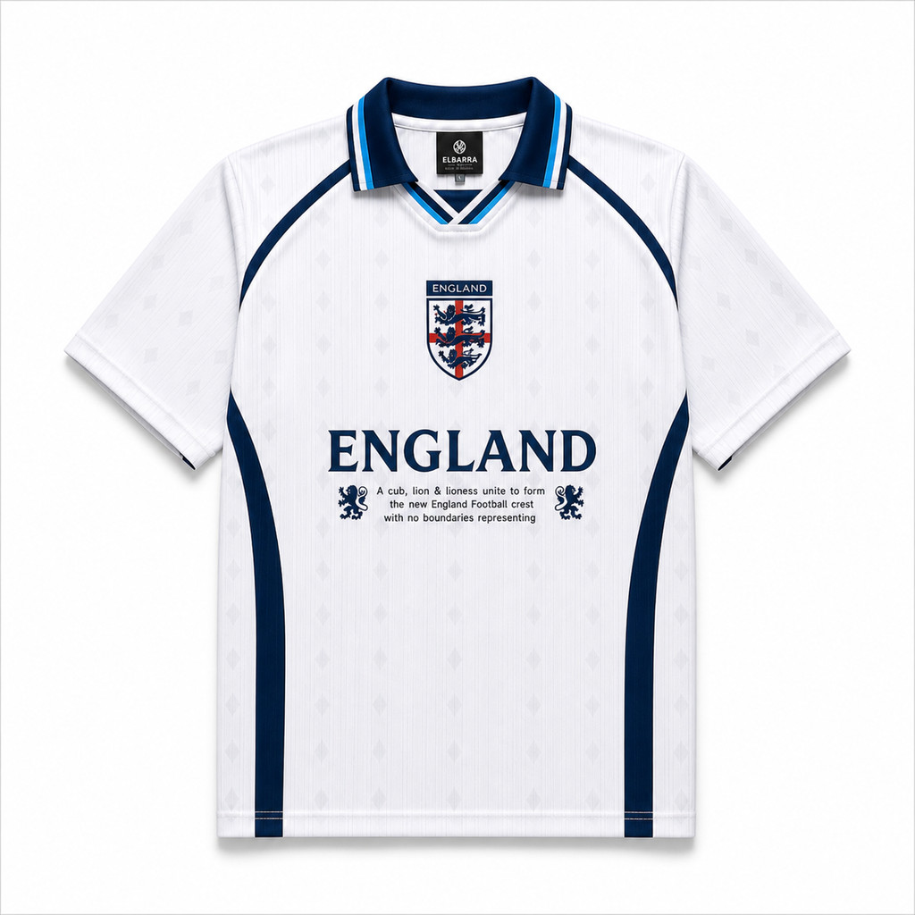 Jersey England Vintage Premium | Kaos Bola Retro Pria | Dryfit Adem | Elbarra Archive