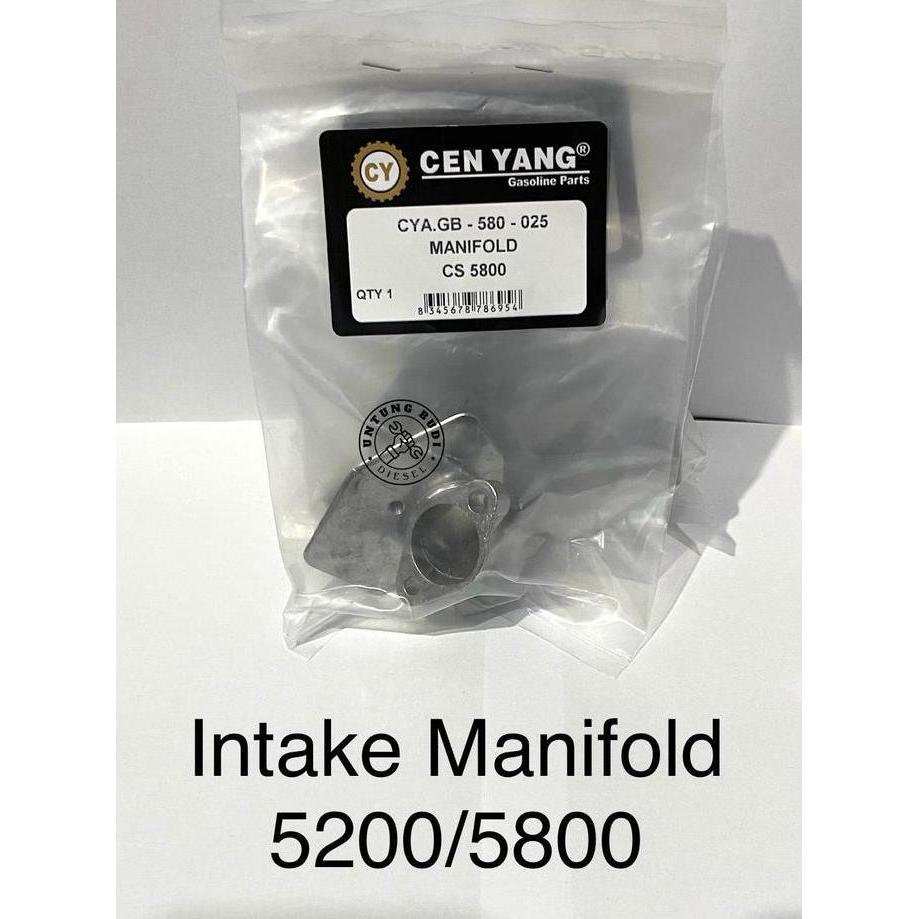 Intake Manifold Chainsaw 5200 5800 Inlet Tapakan Carburator Gergaji Mesin Senso 20 22 24 inch