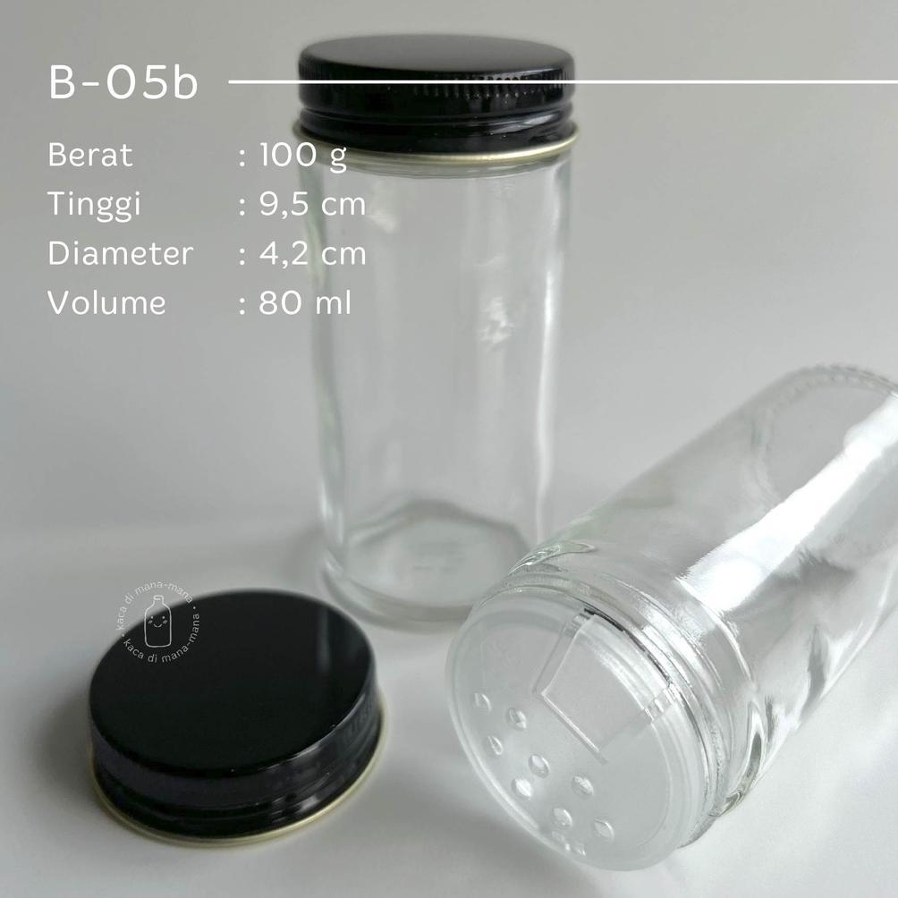 new deals toples bumbu bulat kaca 80ml - tempat bumbu 80ml