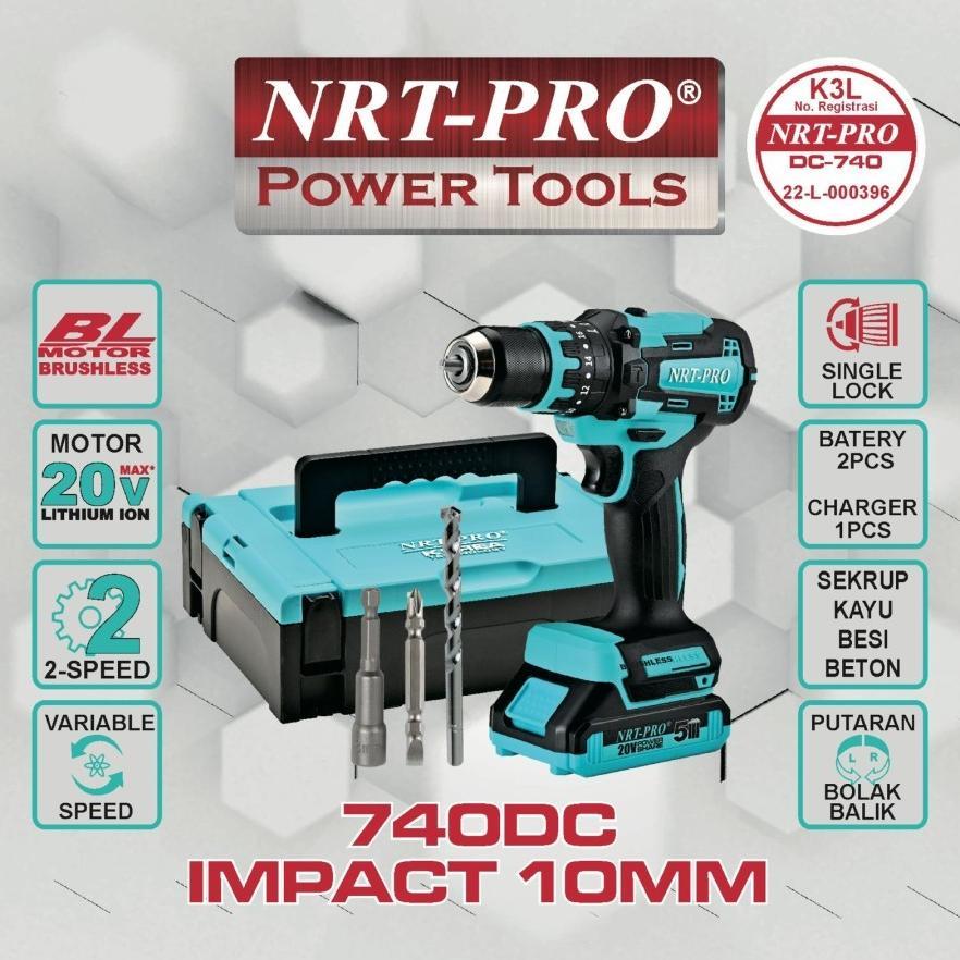 NRT PRO BOR BATERAI CORDLESS BRUSHLESS NRT-PRO 740DC / 740 DC ready